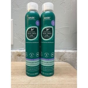 Hask Invigorating Tea Tree Oil Rosemary Scalp Detox Dry Shampoo 2 Pack 4.3oz NEW